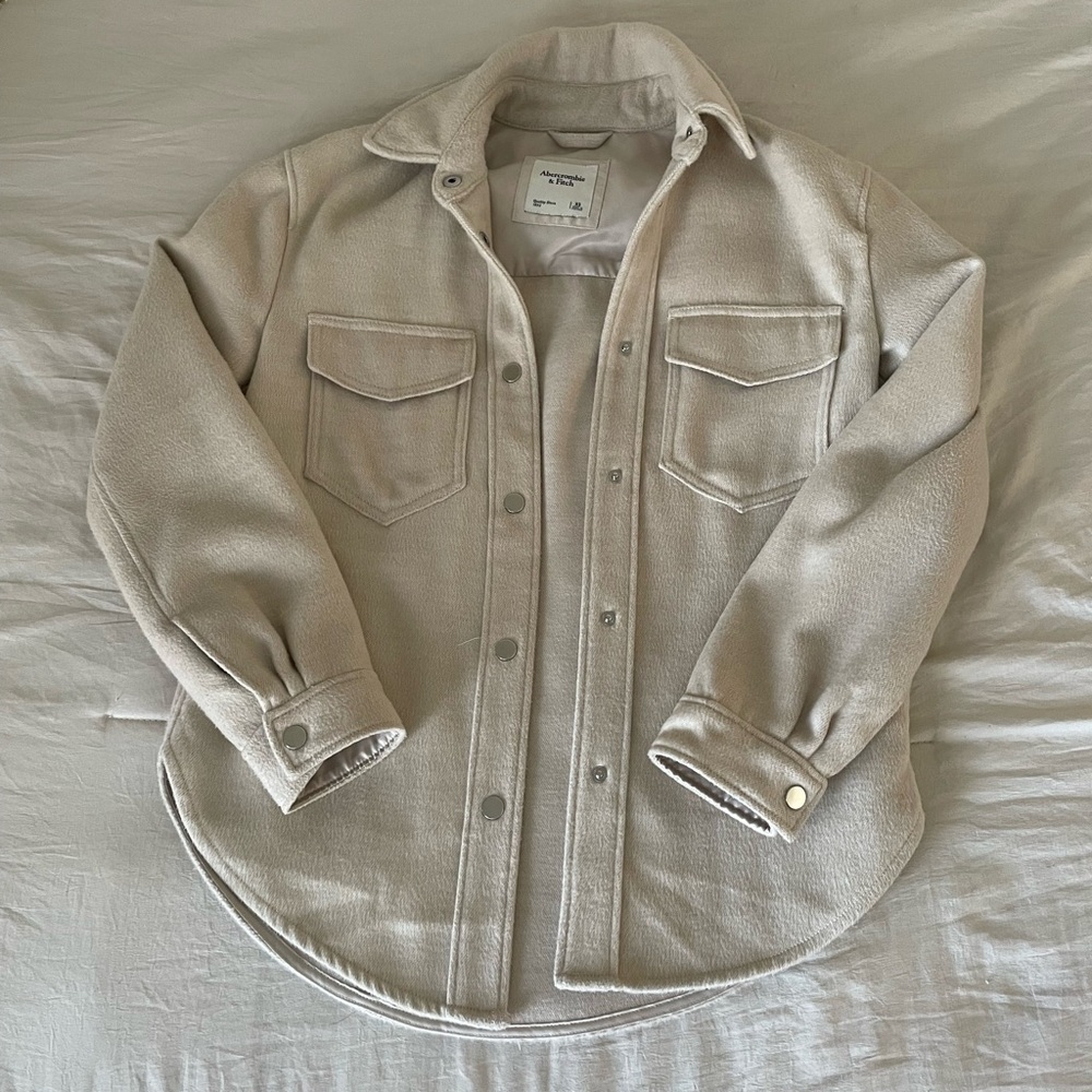 Abercrombie & Fitch Cream Shacket